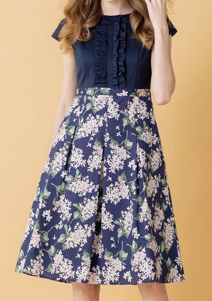 美品　TOCCA トッカ　ワンピース　LIBERTY ネイビー　紺　2サイズ　アーカイブライラック　PRIMAVERA ドレス