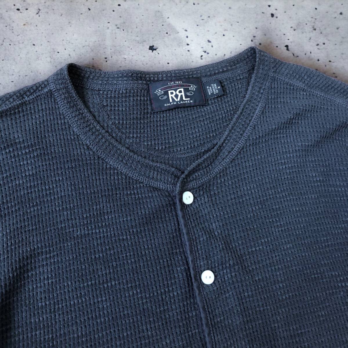 RRL HENLEYNECK THERMAL SHIRT M ダブルアールエル ワッフル サーマル 