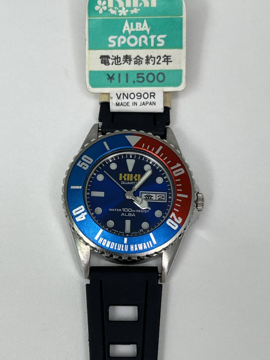 M13 SEIKO 品 ALBA Y643-030A KIKI ペプシ 100m ダイバー クォーツ 