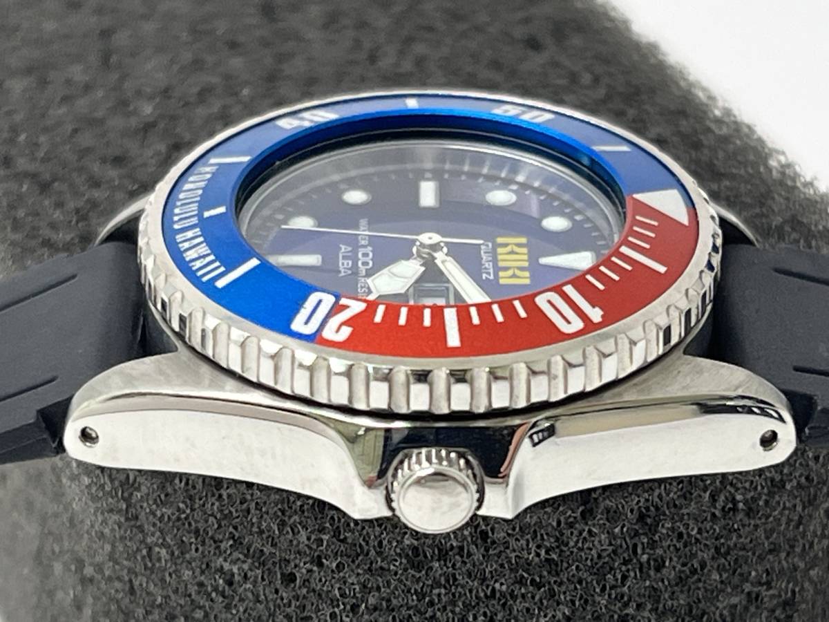 M13 SEIKO 品 ALBA Y643-030A KIKI ペプシ 100m ダイバー クォーツ 