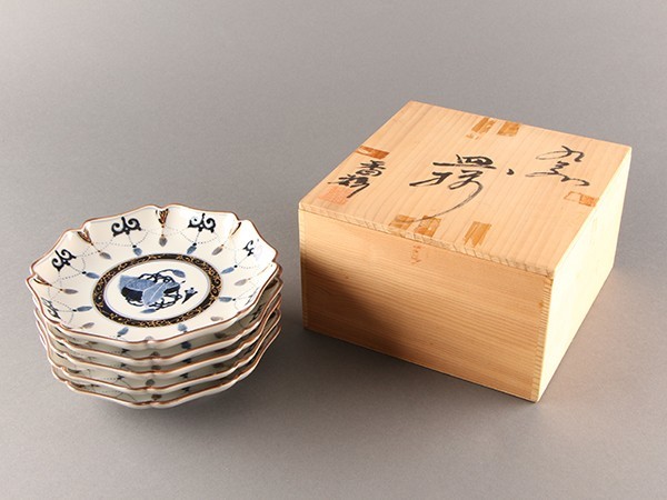 K】美術品 九谷焼 九谷香祥造 皿 5枚 共箱 うぶだし品 m992 【公式通販】