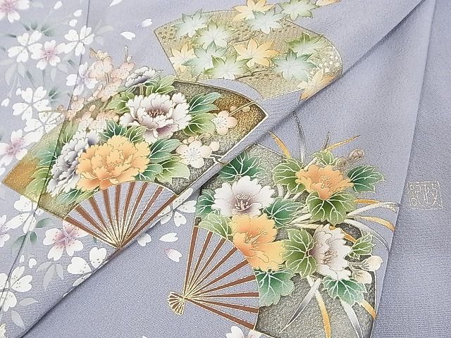 平和屋着物□訪問着 駒刺繍 草花文 暈し染め 金彩 逸品 ua0810 【公式