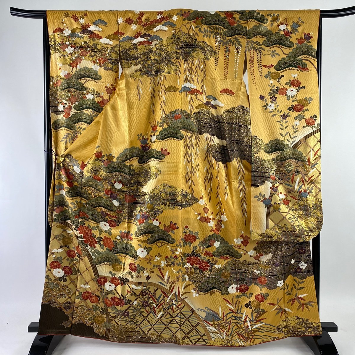 振袖 美品 名品 笠松 橘 金糸 金彩 山吹色 袷 身丈166cm 裄丈65cm