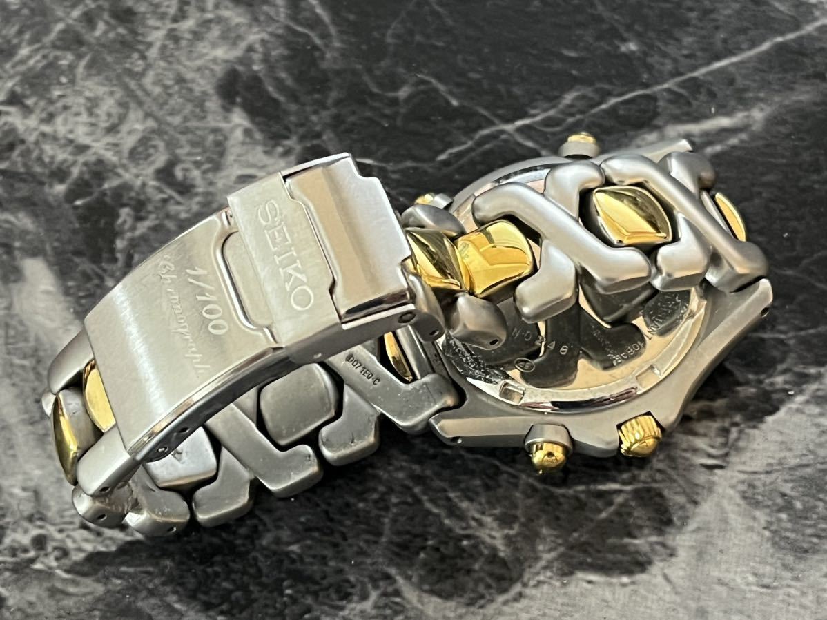 SEIKO セイコー 7T52-7000 1/100 クロノグラフ メンズ クオーツ 純正 
