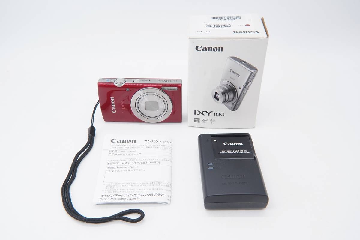 試写あり 】 元箱付き 【 良品 】 キャノン CANON IXY 180 レッド 