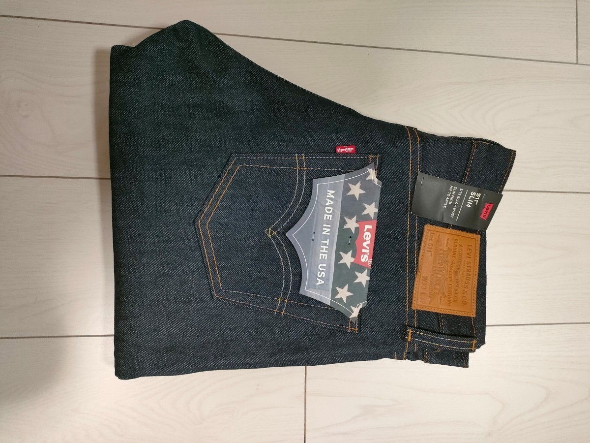 リーバイス511 MADE IN THE USA W33 L32 リジッド デニムパンツ