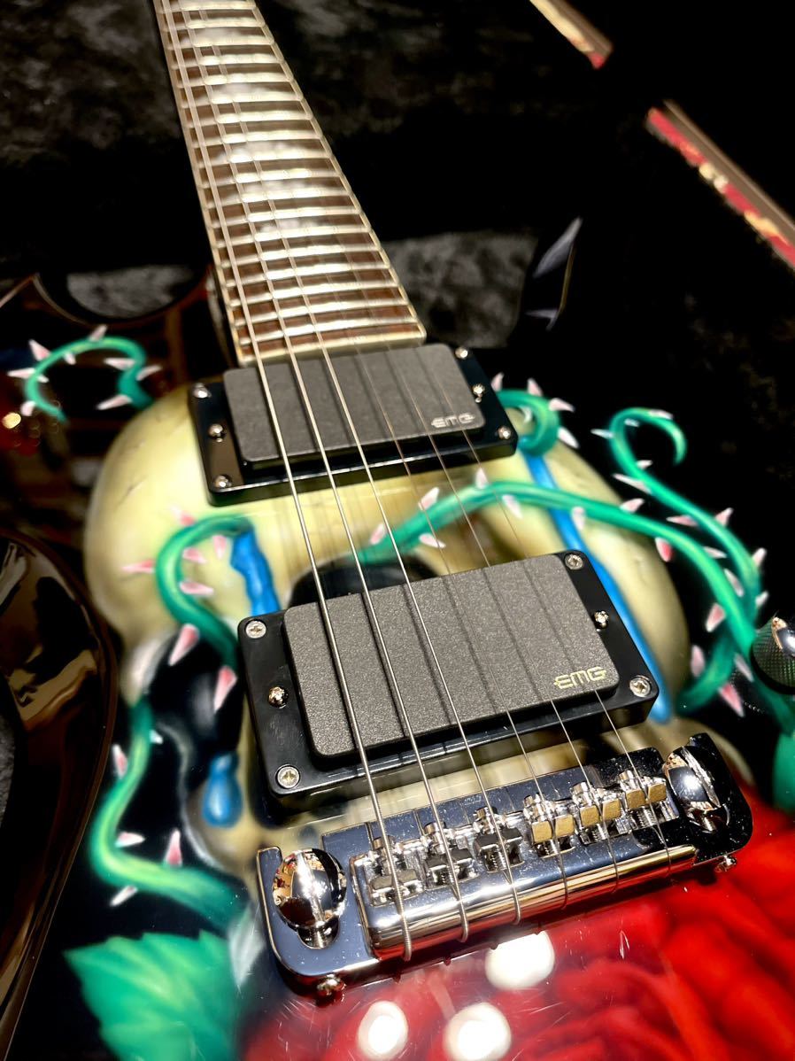 HIDEギター/薔薇髑髏/MG-450R風カスタムギター/モッキンバード