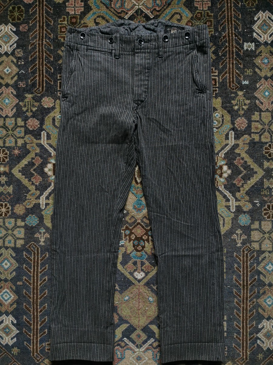 傑作 美RRL STRIPE WORK TROUSER ダブルアールエル ジョニーデップ
