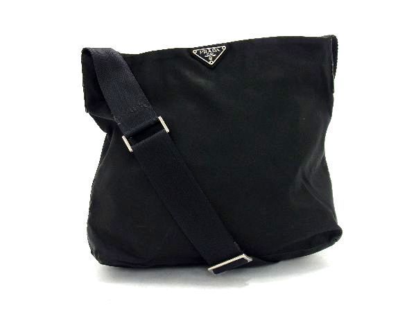 1円 PRADA プラダ テスートナイロン クロスボディ ショルダーバッグ 斜め掛け レディース メンズ ブラック系 BG1424