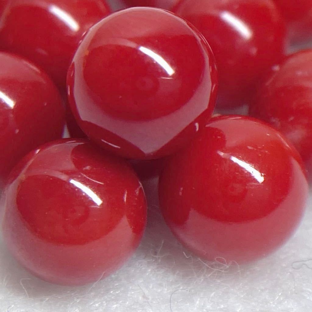 ○天然血赤本珊瑚18点おまとめ 10g○ a ◎50ct 7.2-7.9mm珠 ルース 裸