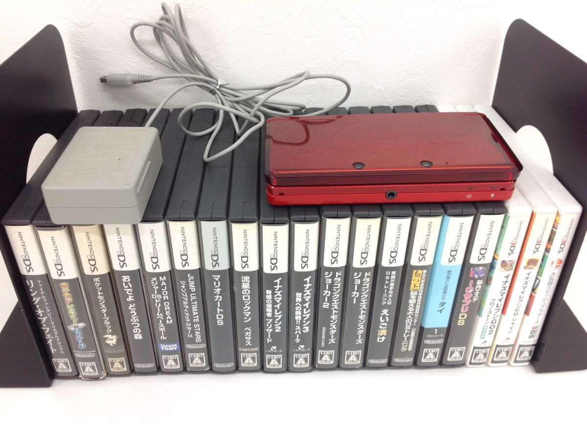 ●営ST006-80　 ニンテンドー3DS 本体 STR-001 メタリックレッド/DS/3DSソフト どうぶつの森/マリオカート/ドラクエ/スマブラ　他