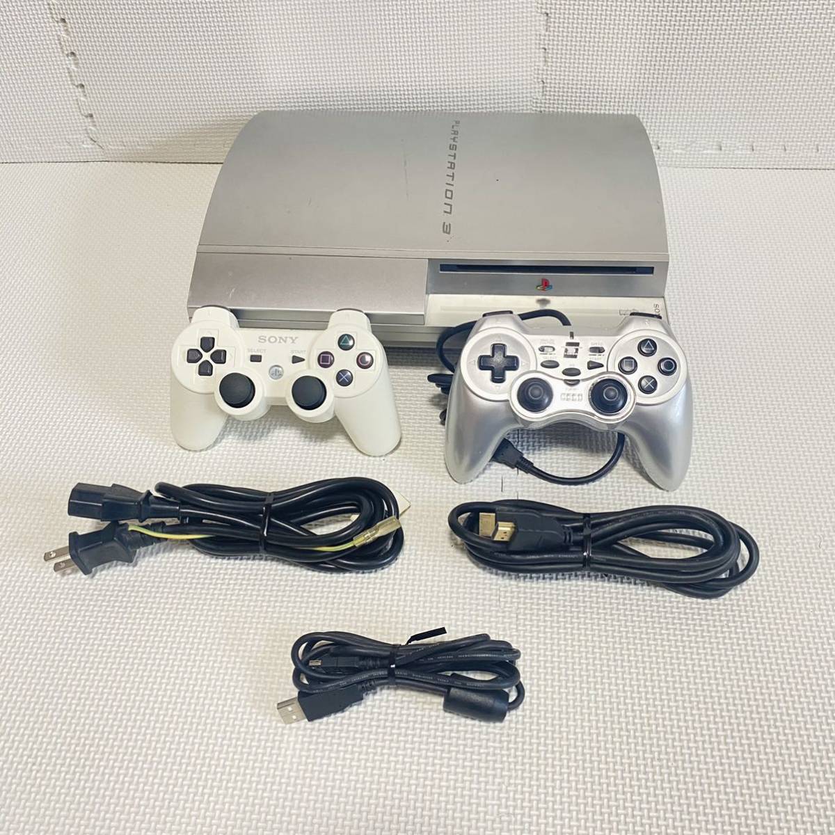 1円 PS3 CECHH00 SS 40GB FW:4.90 シルバー SONY PS3 プレステ3 本体  