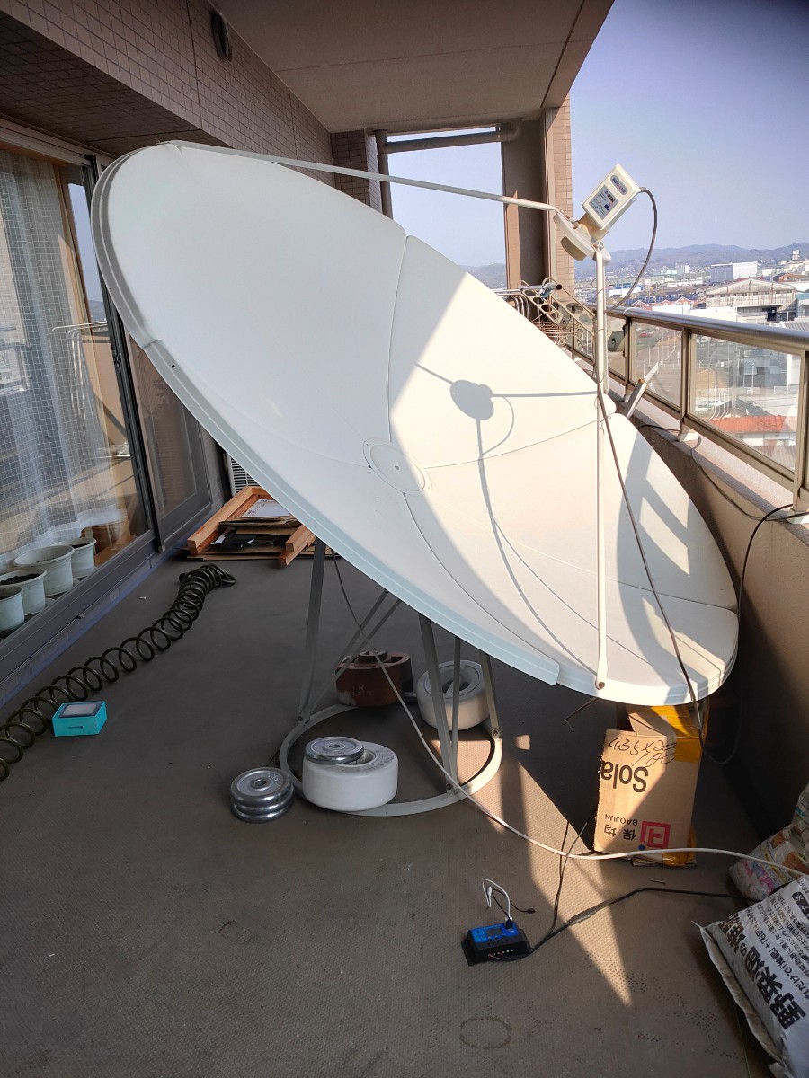 海外衛星C-band受信セット 180cmアンテナ、チューナー、5G対応LNB 
