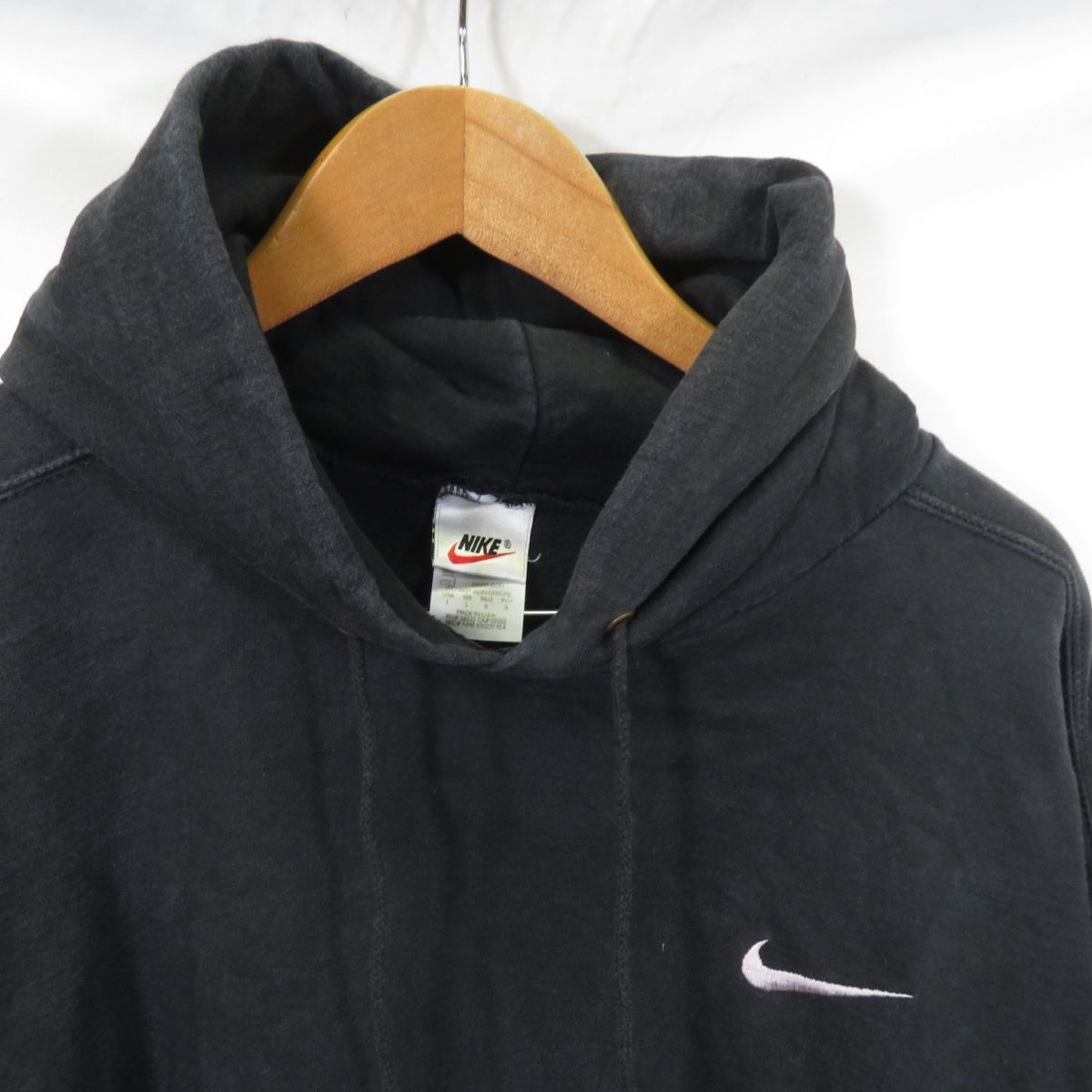 90s NIKE USA製 スウォッシュ刺繍 プルオーバー スウェット パーカー 