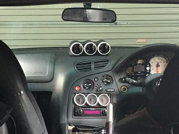 RX-7 FD3S専用 60φ 3連メーターフード】加工不要 純正センター