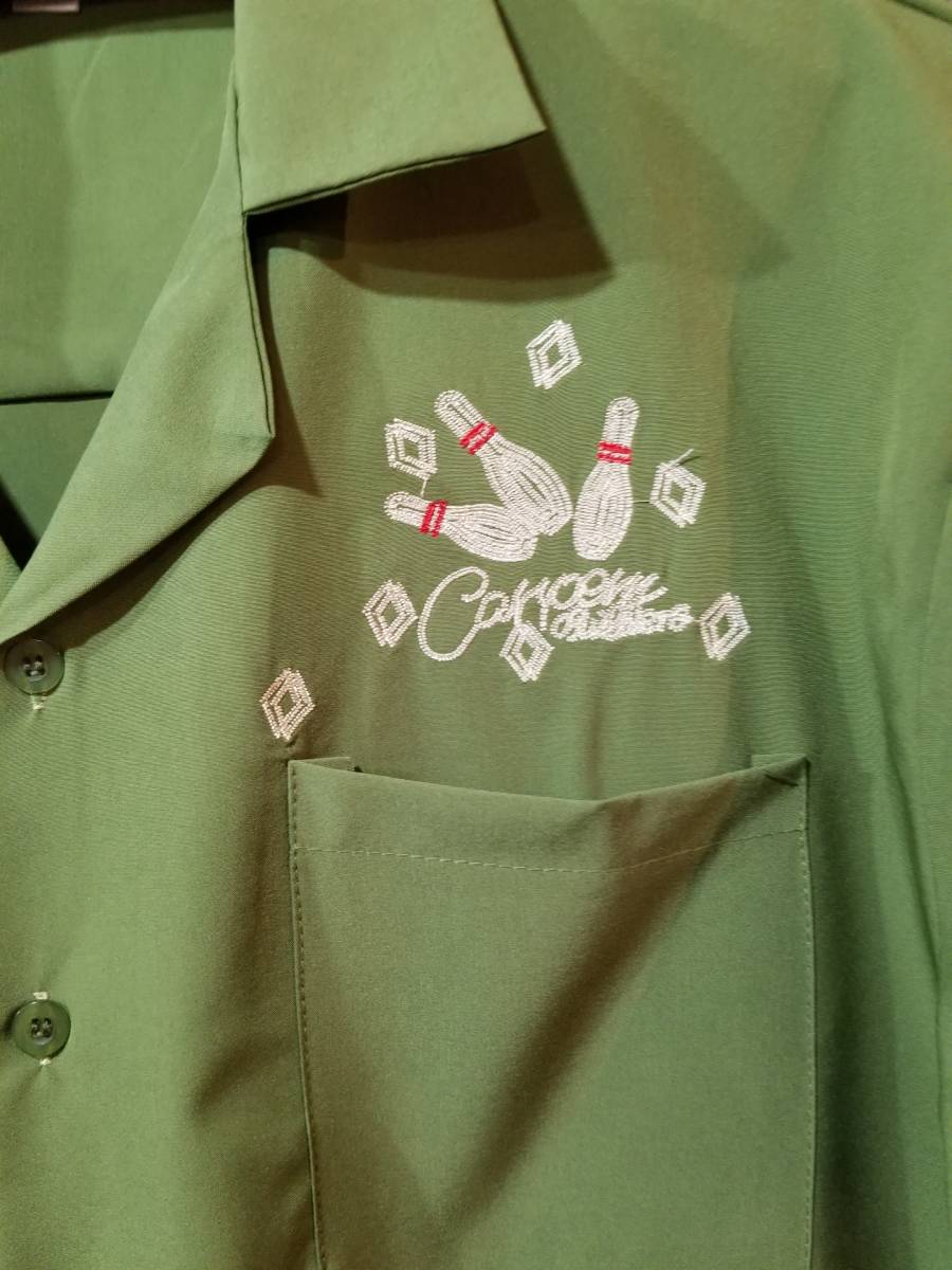 新品　展示品　ボーリングシャツ　Lサイズ　ロカビリーシャツ　レーヨン　チェーンステッチ、