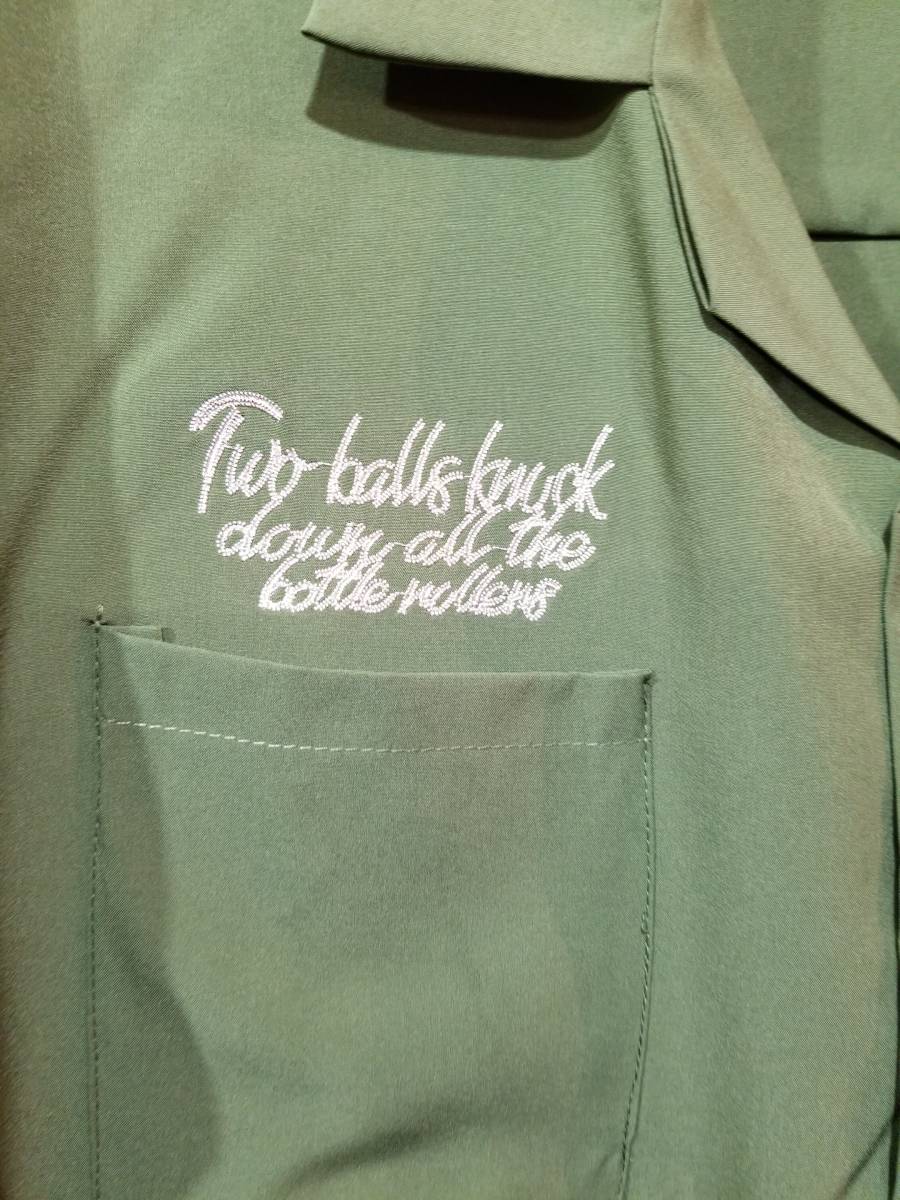 新品　展示品　ボーリングシャツ　Lサイズ　ロカビリーシャツ　レーヨン　チェーンステッチ、