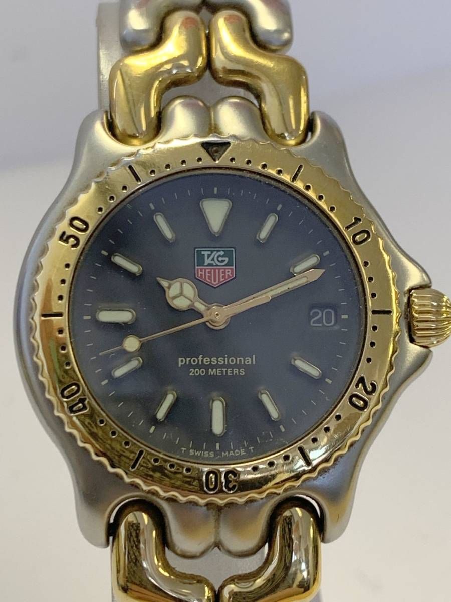 G414-SB4-237◎【電池交換済み】TAG HEUER タグホイヤー プロフェッショナル 200m S 95.213M/E デイト メンズ クオーツ 稼働 腕時計 ⑥