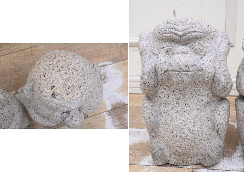 DG35 見ざる 聞かざる 言わざる 石像 置物 猿 猿 置物 見ざる 【公式通販】