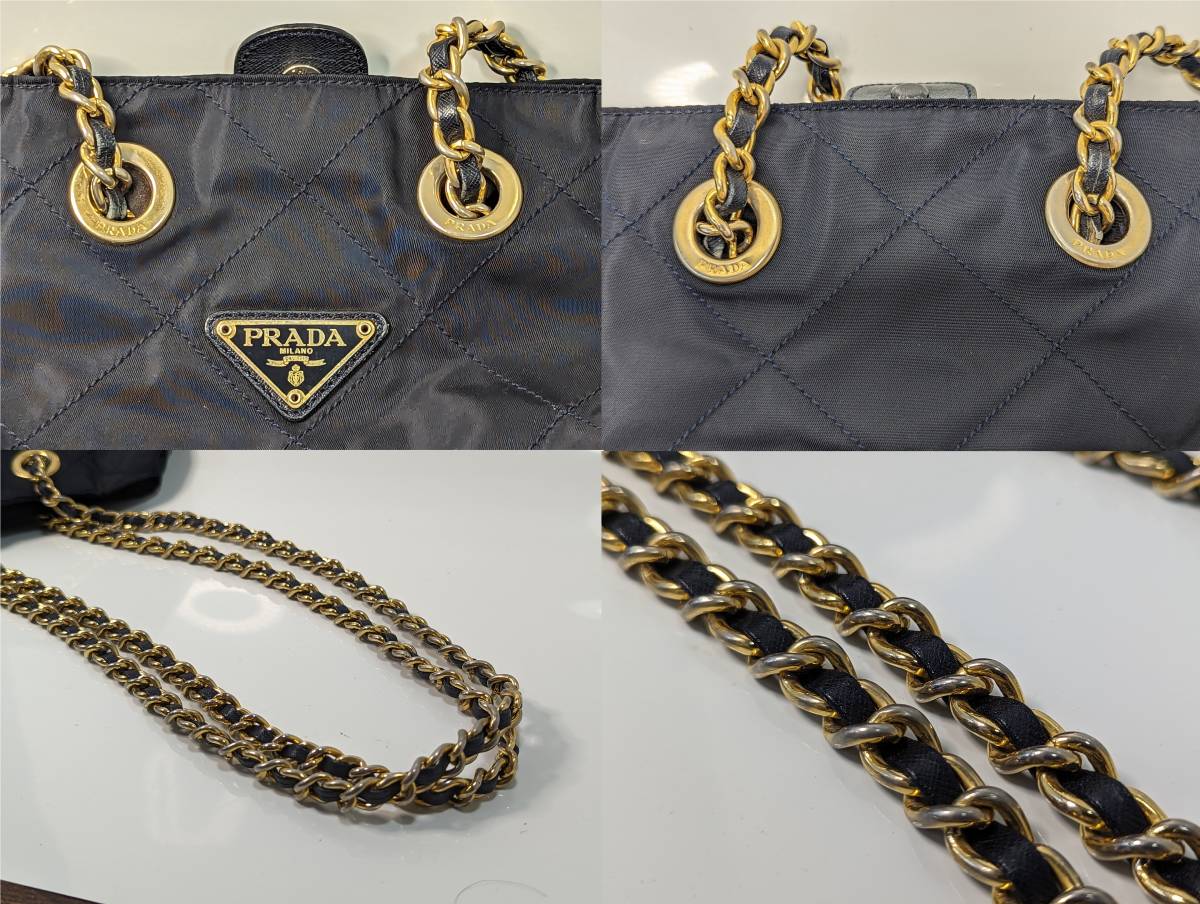 THR-042 PRADA プラダ チェーンショルダーバッグ テスートナイロン 