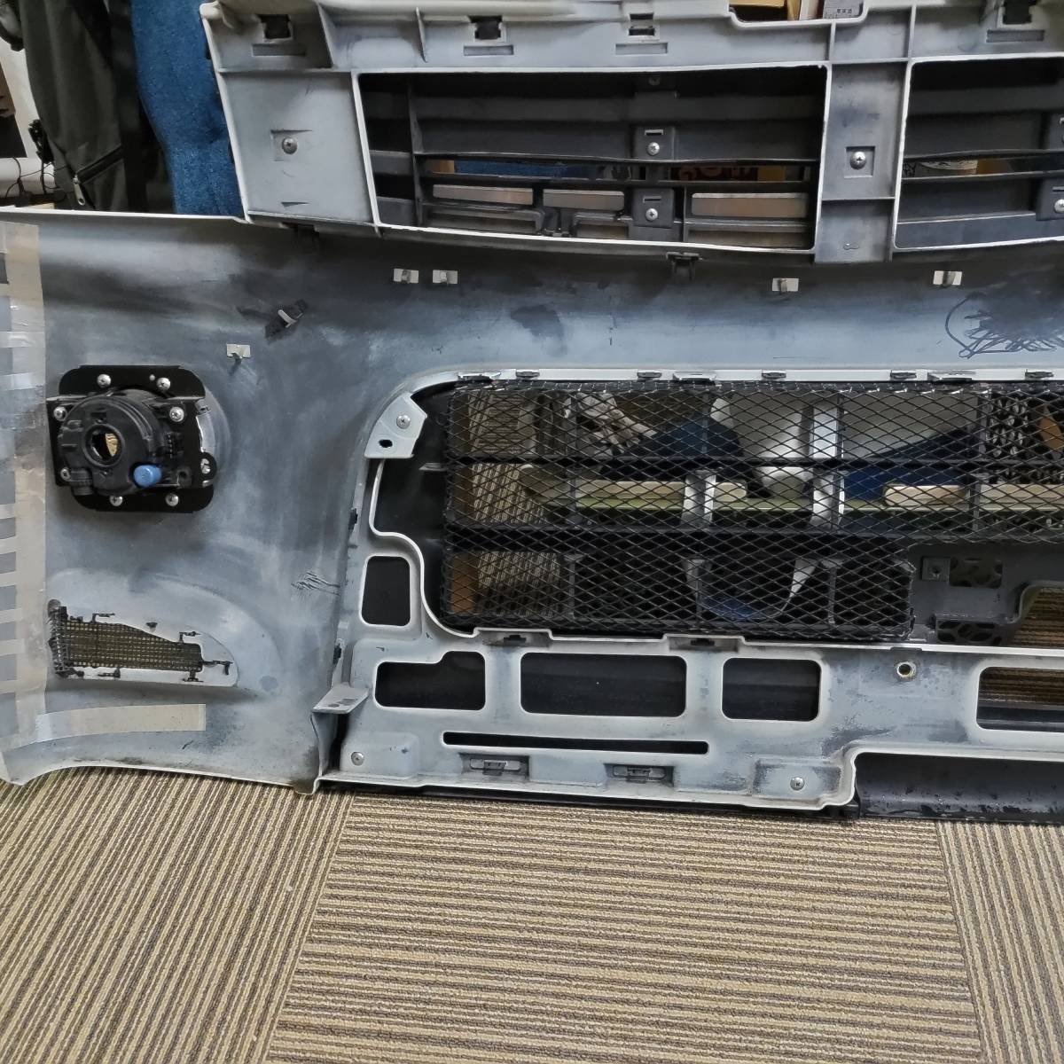 中古　後期　DA64W エブリィワゴン フロントバンパー フォグランプ左右 Z7T パール 