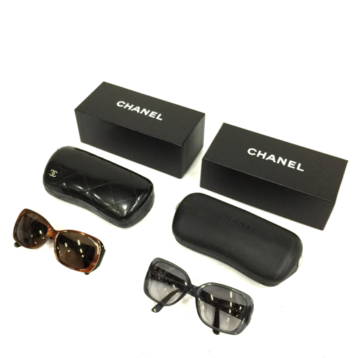 1円 シャネル 5101 57□18 130 5123 55□15 135 サングラス アイウェア 保存箱付き 2点セット CHANEL