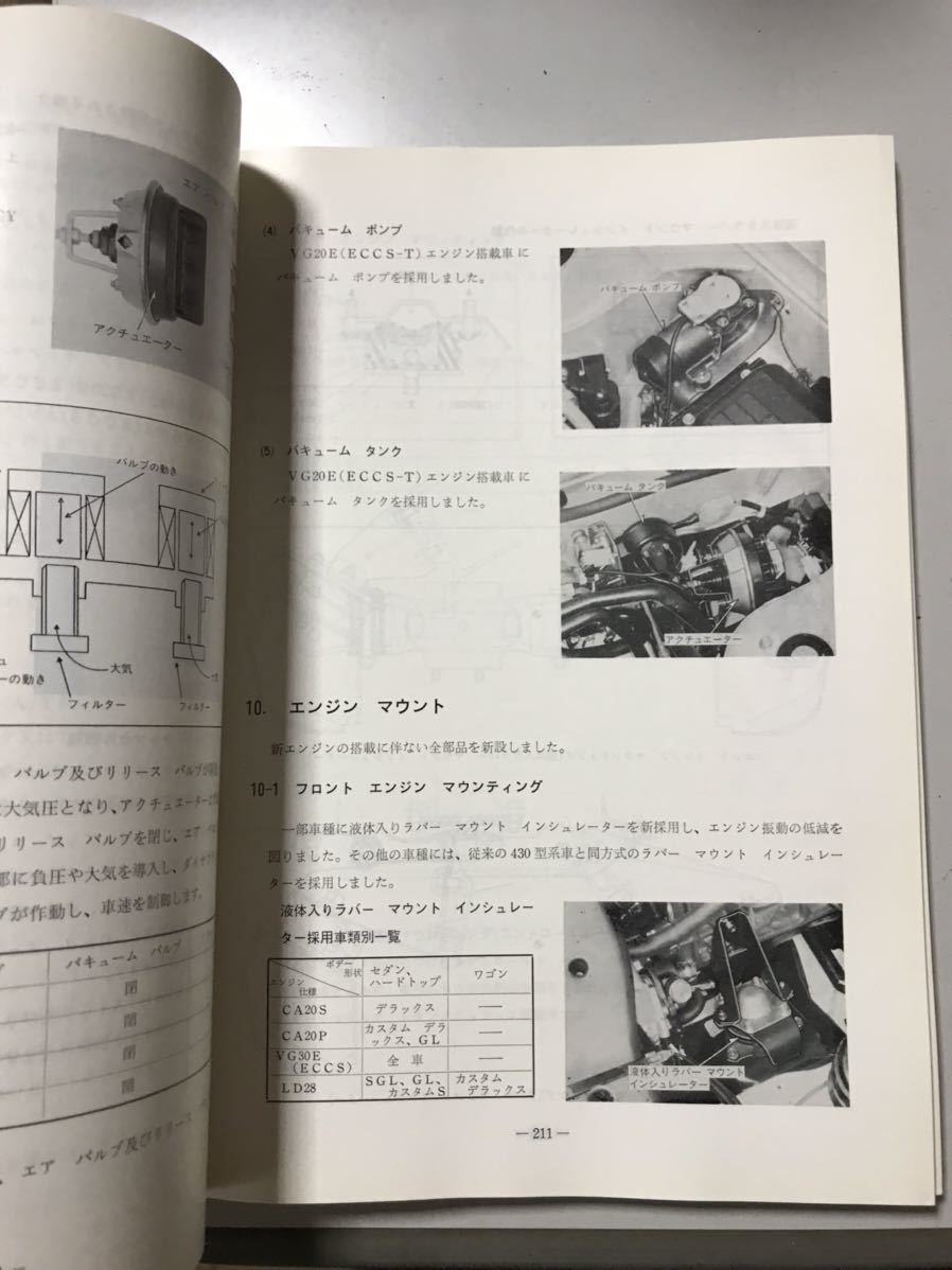 日産グロリアG7型エンジン 整備要領書 Yahoo!オークション - 日産 G7