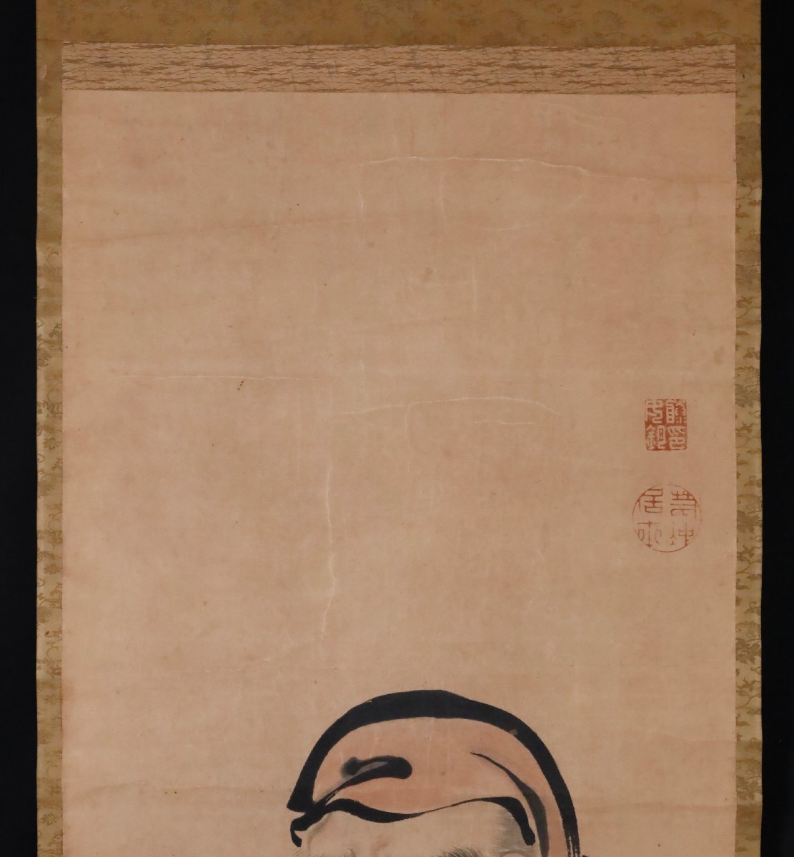 模写】吉】9537 伊藤若冲 達磨図 仏画 仏教 中国画 掛軸 掛け軸 骨董品