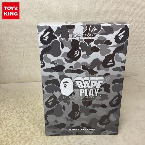 豊富な，100%新品 1円〜 メディコム トイ BE@RBRICK ベアブリック BAPE PLAY A BATHING APE SILVER Ver. 100% & 400%(キューブリック、ベアブリック)｜売買されたオークション情報、yahooの商品情報をアーカイブ公開 - オーク キューブリック、ベアブリック