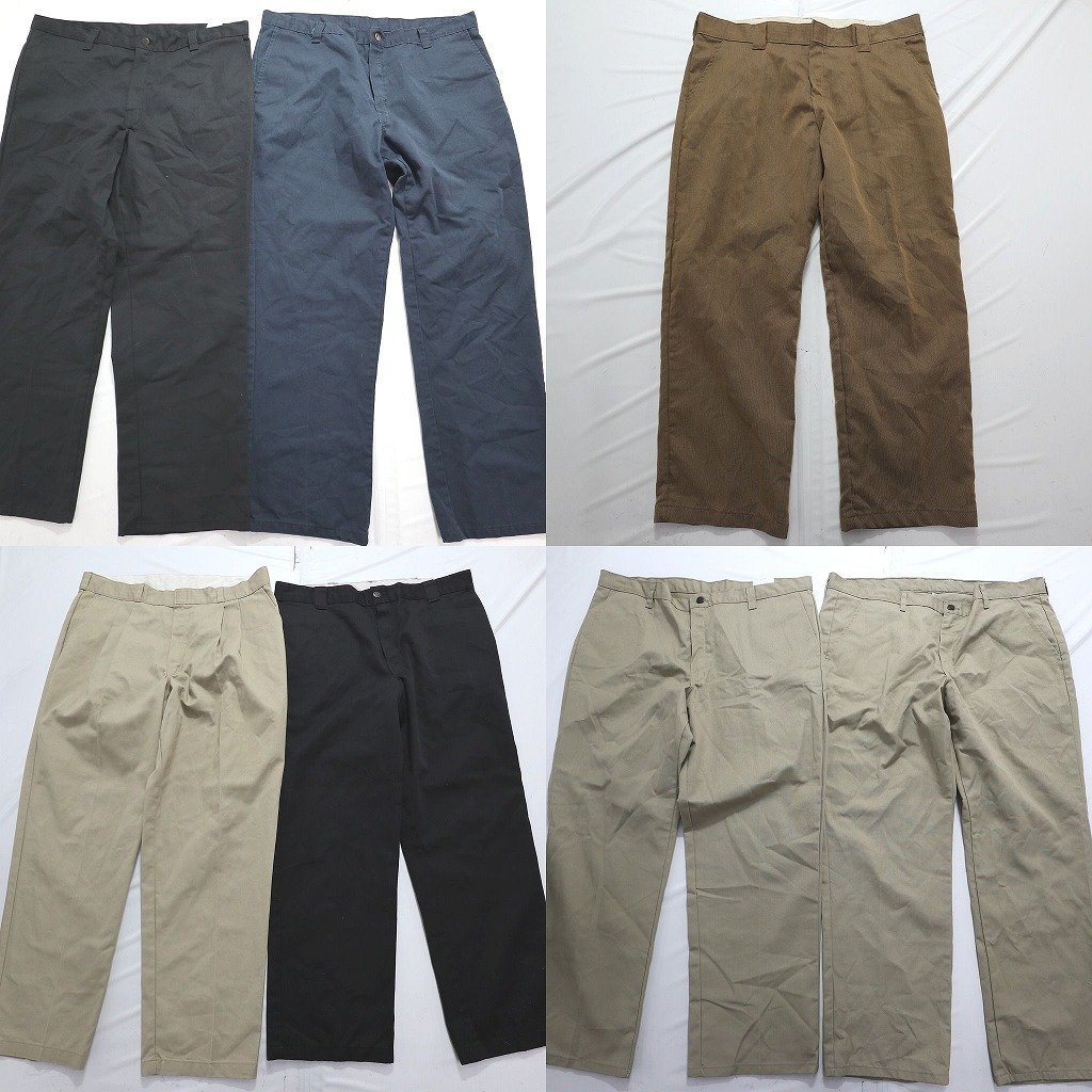 ◎ディッキーズパンツMIX set ベージュ系　ブラック系 他 (メンズ40) 7枚セット まとめ売り 古着卸 1円スタート 最落なし MP0843