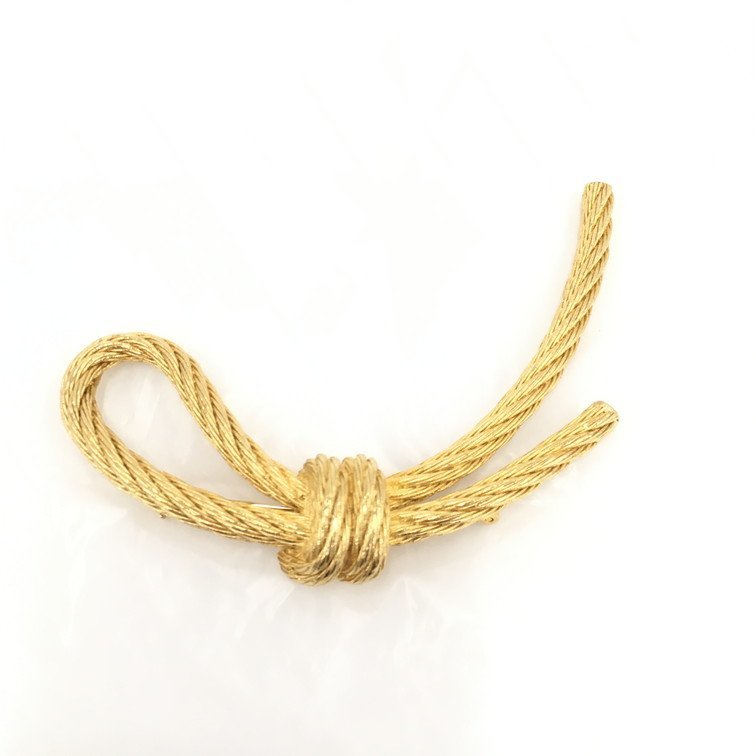 Christian Dior クリスチャン・ディオール GP リボン ブローチ 箱付き【BHAX0016】