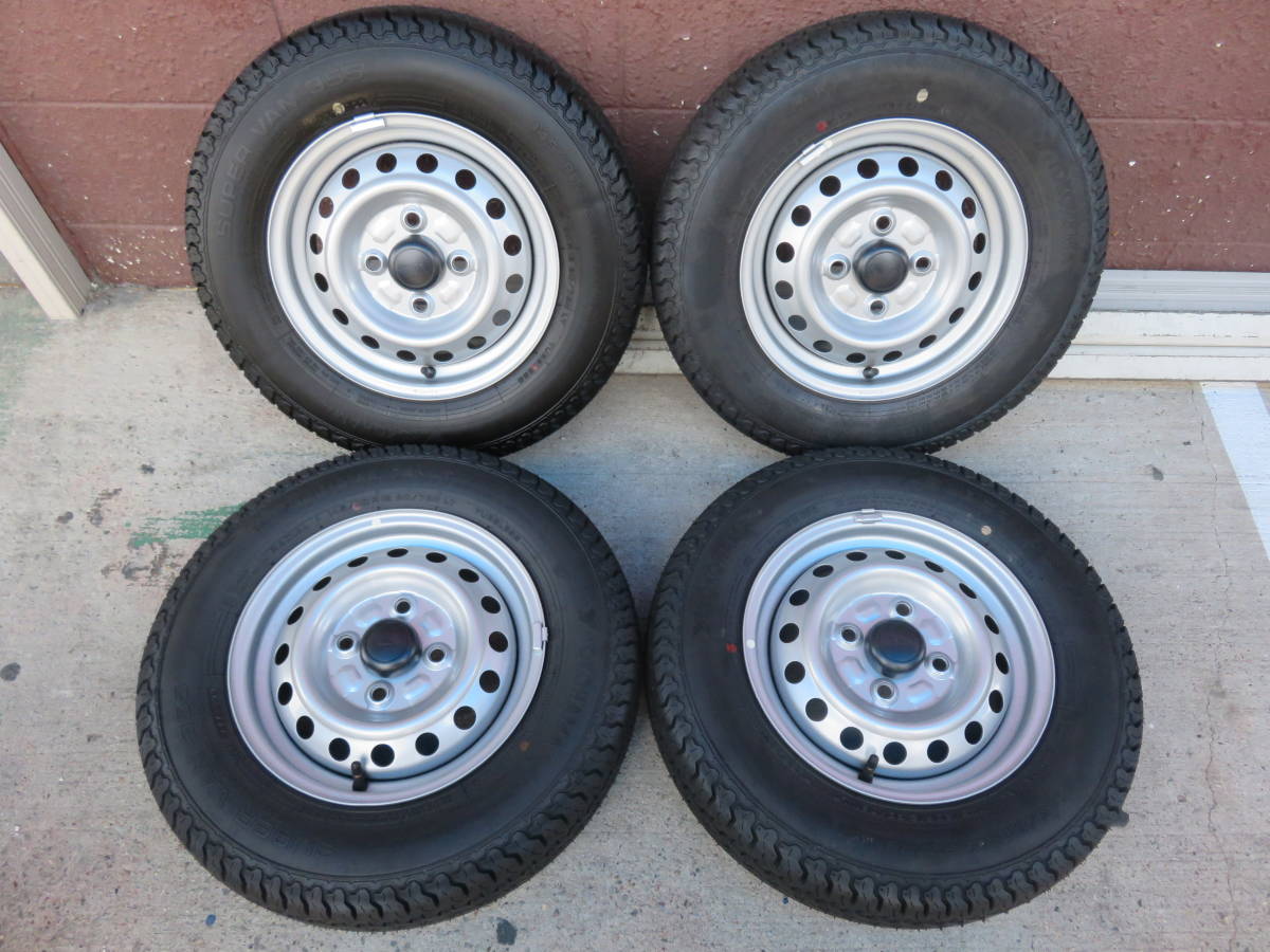 【新車外し】2022年製造 ハイゼットトラック純正 12インチ×4.0J PCD100×4穴 YOKOHAMA　SUPERVAN355 145/80R12 LTタイヤホイール4本セット
