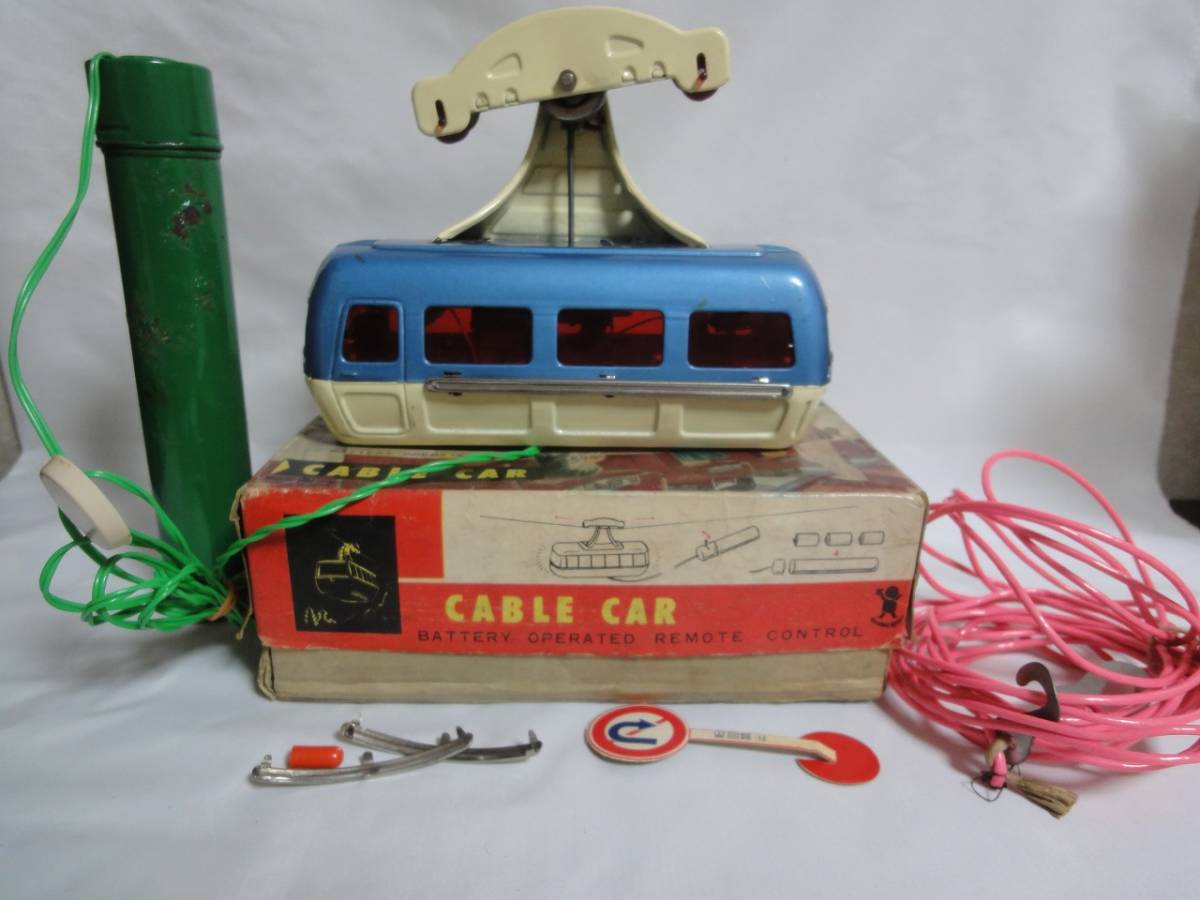 【1円スタート】希少 旧バンダイ SIGN OF B QUALITY ブリキ ケーブルカー リモコン式 赤箱 562 CABLE CAR 電池式 ジャンク品扱い レア