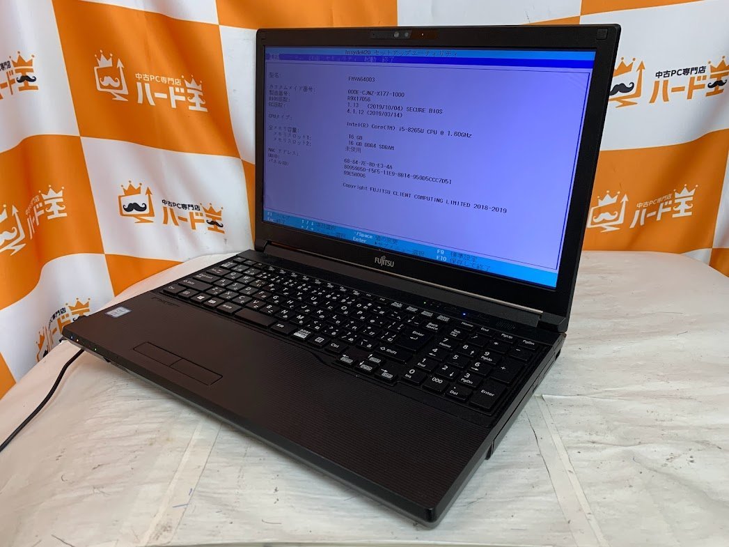 【ハード王】富士通 LIFEBOOK A579/B FMVA64003 /Corei5-8265U/16GB/ストレージ無/バイオス確認済み/3141-G32