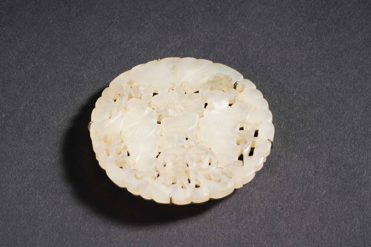 中国美術 白玉 彫人物紋 飾物 唐物 中国古玩 YS2372036 中国美術 白玉 唐
