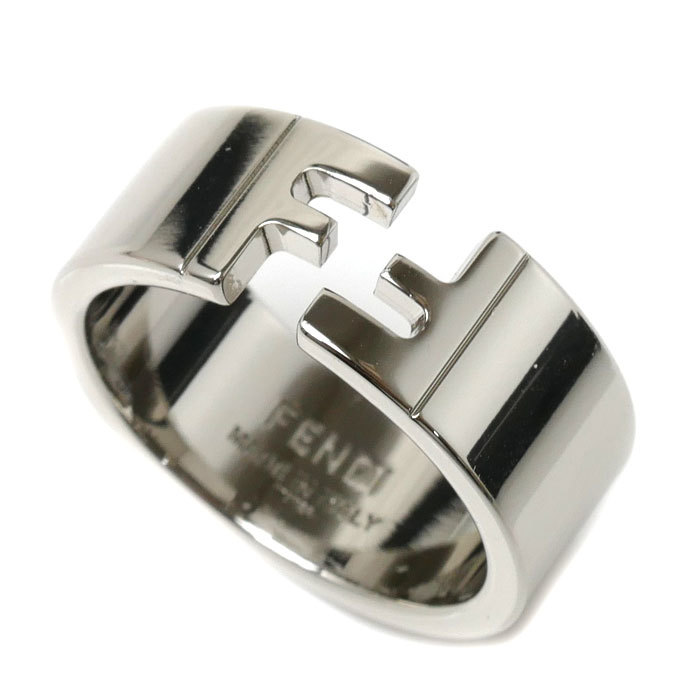 FENDI フェンディ ブロンズ FFモチーフ シルバーカラー リング・指輪 7AJ193B08F0TH0 21.5号 9.9g レディース 中古 美品