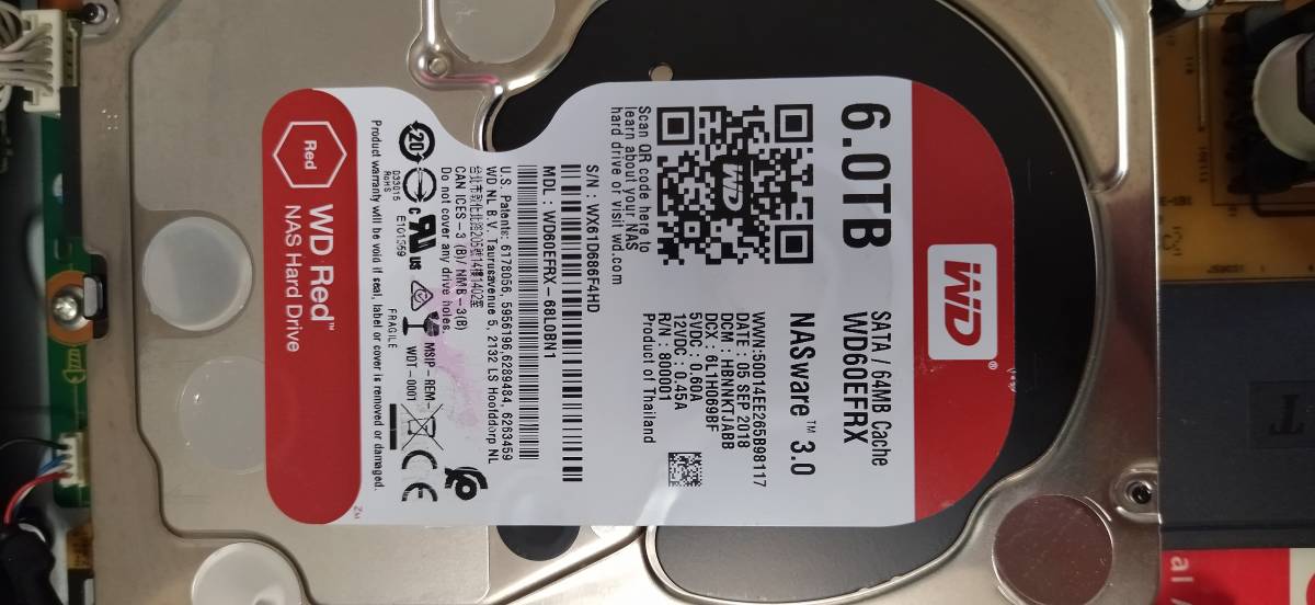 Panasonic DIGA DMR-BWT630◇1TB → 6TB HDD【WesternDigital:WD60EFRX 