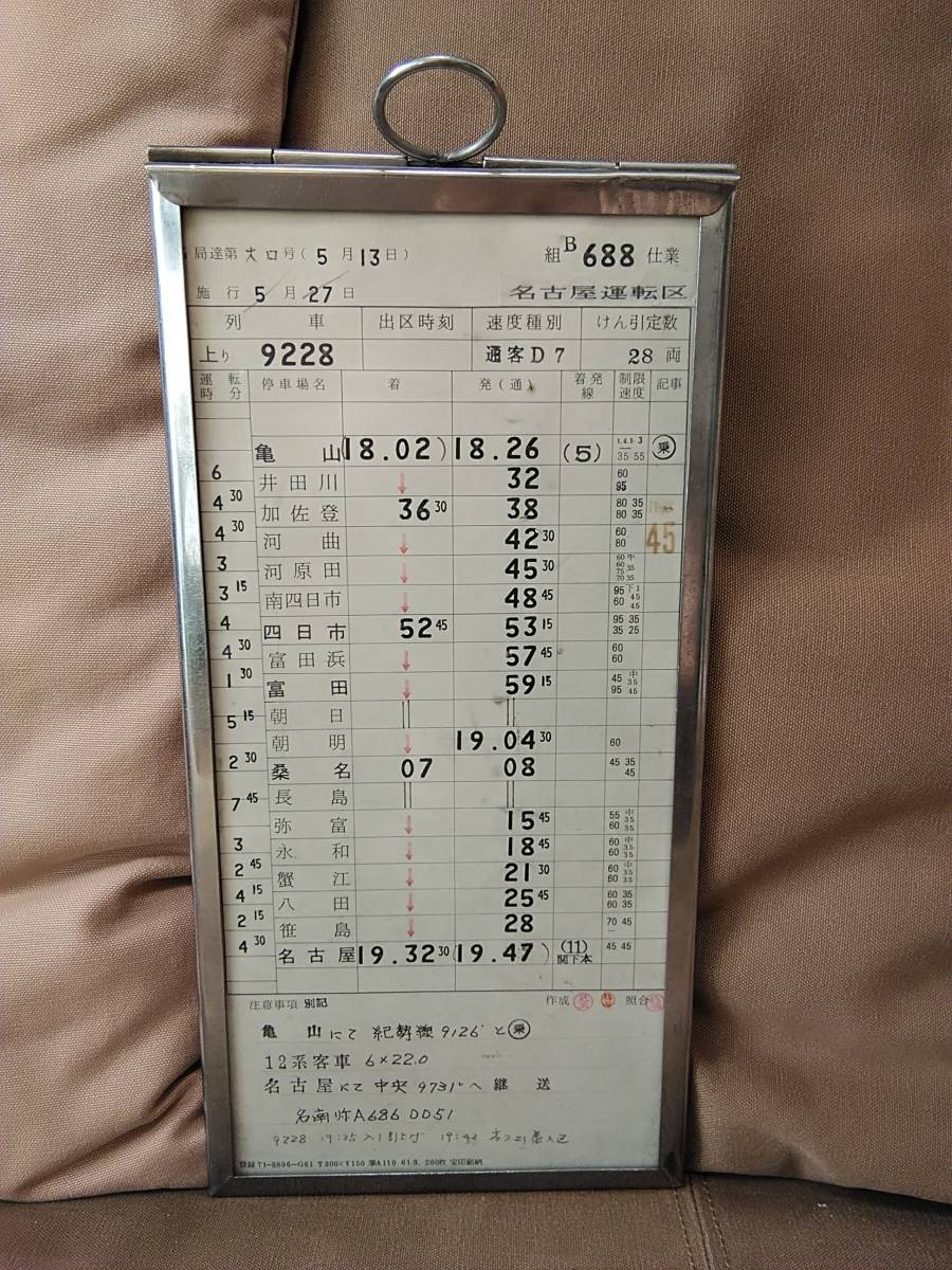 鉄道関連グッズ：名鉄(名古屋鉄道)鉄動運転士時刻表ケース(スタフ