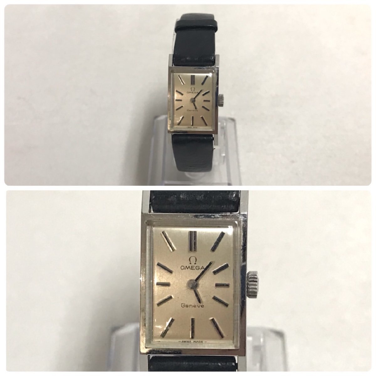 ♪OMEGA オメガ Geneve ジュネーブ 手巻き 腕時計 スクエアフェイス