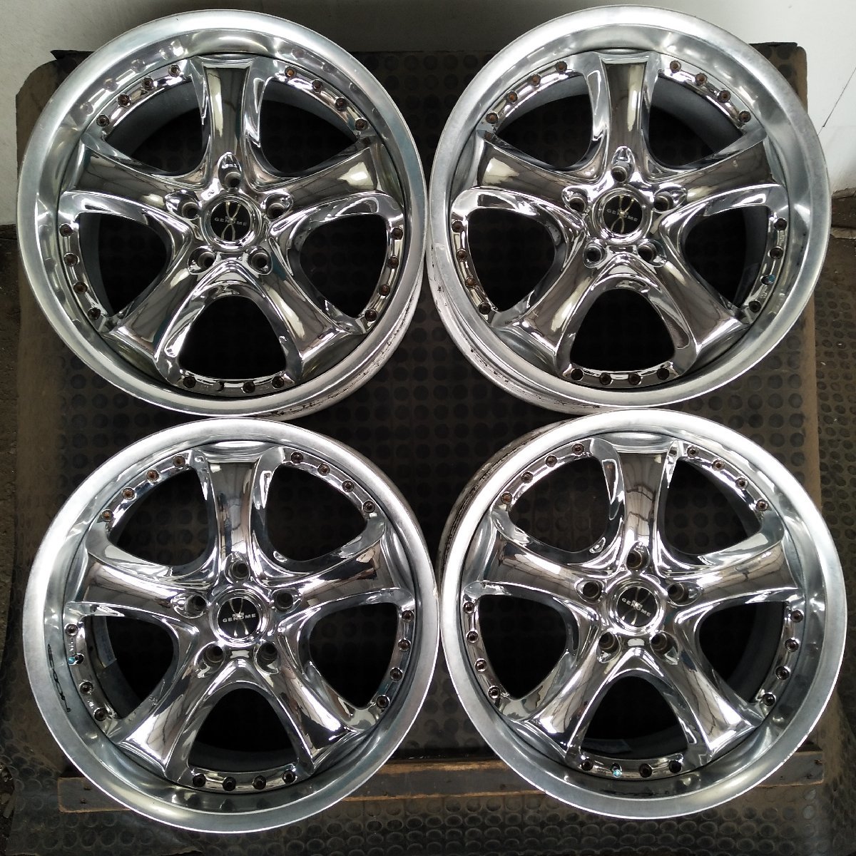 管理番号：S8-126【4本価格】【18x8J 5x114.3 ET+39/+45 ハブ73】RAYS GENOME EXON・直接引取可能・下取り可能