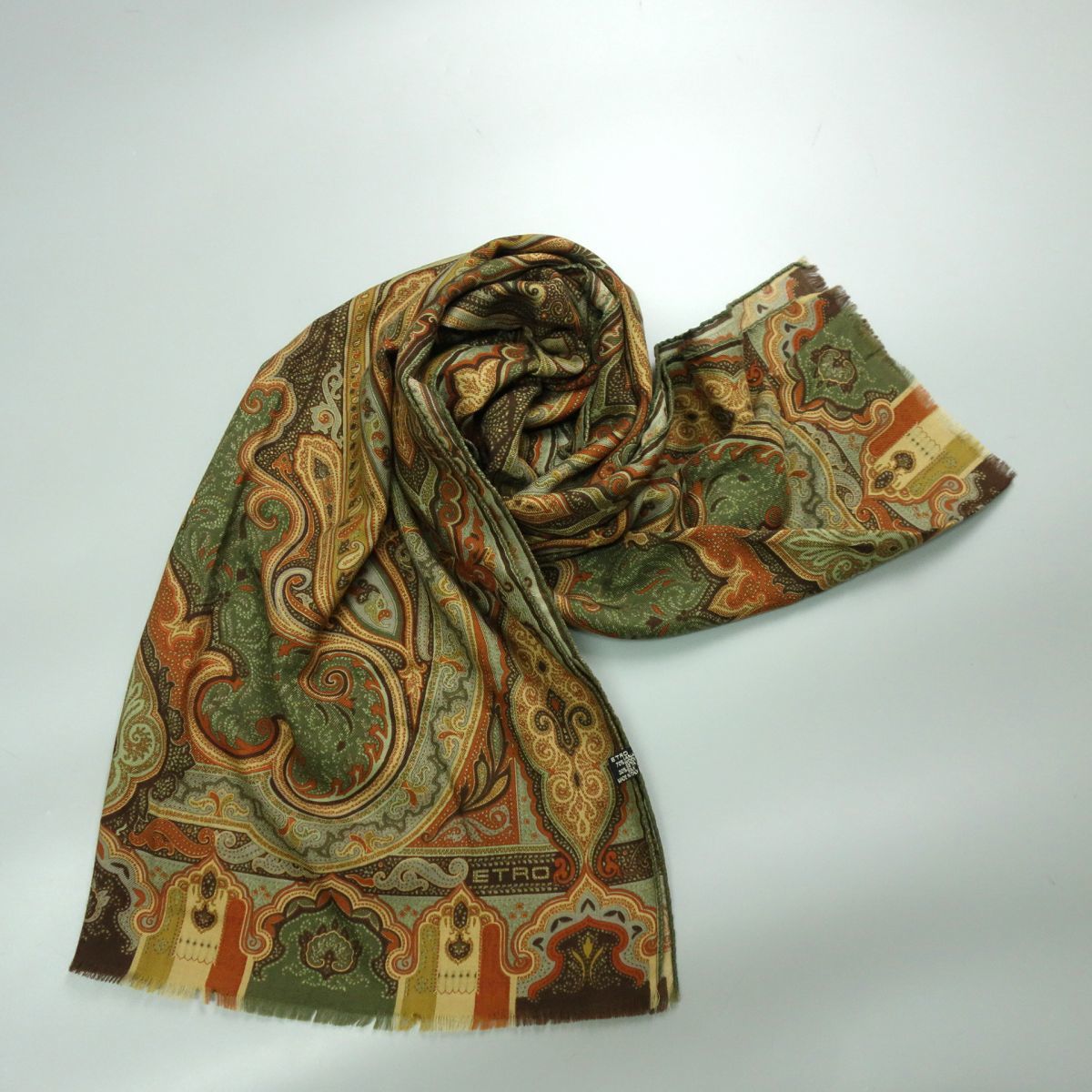 美品 ETRO 極美品 イタリア製 エトロ ETRO ウール×シルク ペイズリー柄