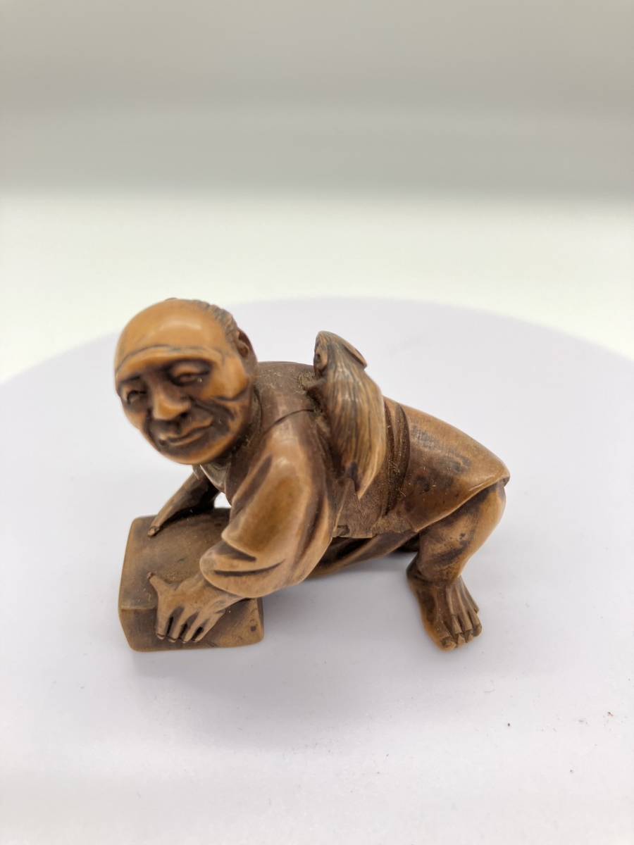 ◇◇230907-18 加納友一 根付 時代物 骨董◇◇ 友一銘 獅子