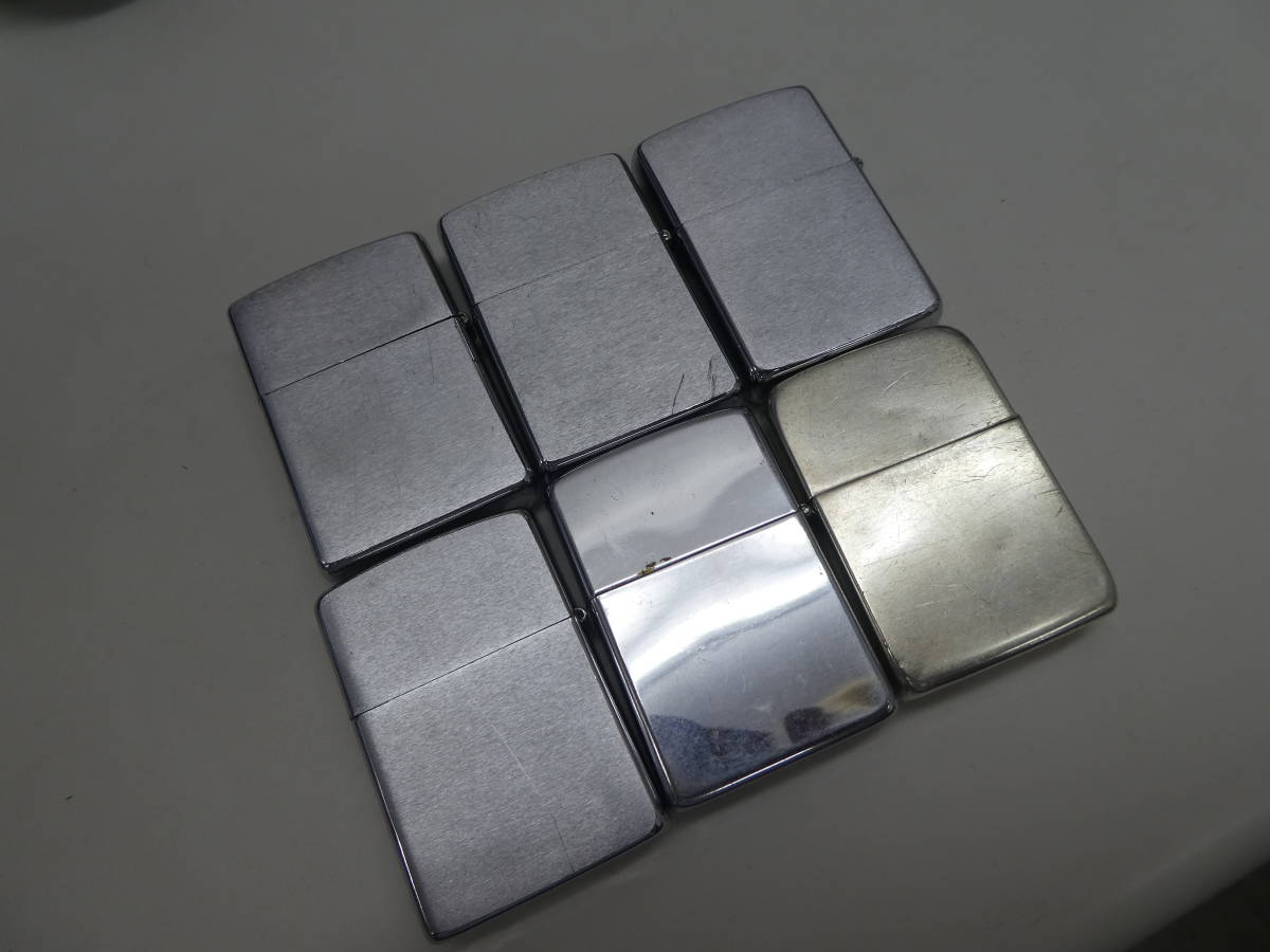 ☆ ZIPPO ジッポー オイルライター プレーン シルバー まとめて 6点 着火未確認品 1円スタート ☆