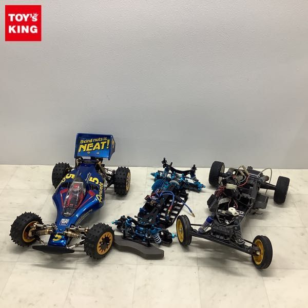 1円〜 訳あり ジャンク RC ラジコンカー シャーシ、タイヤ、サンワ SRC