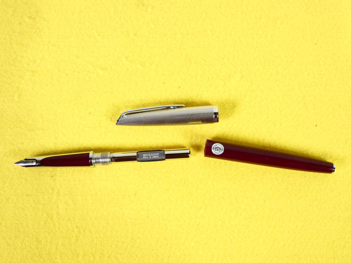 ○(P-6) WATERMAN ウォーターマン C/F PLAQUE ARGENT ペン先18K 750