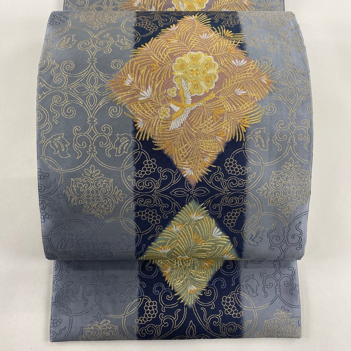 ☆きもの北條☆ 宝相華 草花 正絹 袋帯 T591-11 袋帯 フォーマル 下通