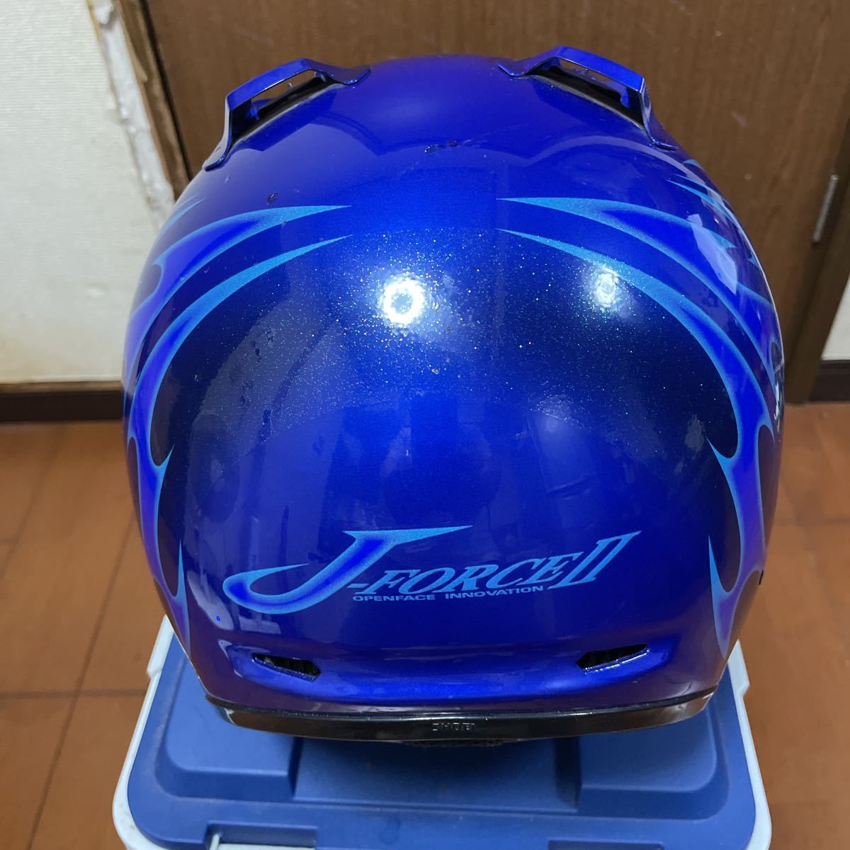 SHOEI ジェットヘルメットJ-FORCE2 青 Lサイズ 美品 オートバイ