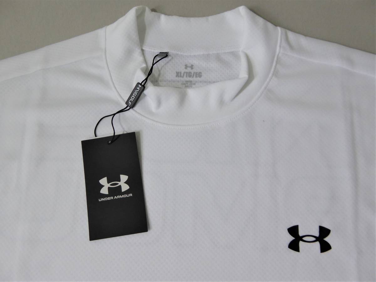 UNDER ARMOUR GOLF アンダーアーマー ゴルフ 吸汗速乾 抗菌防臭 ストレッチ モックネック半袖シャツ　XL　白