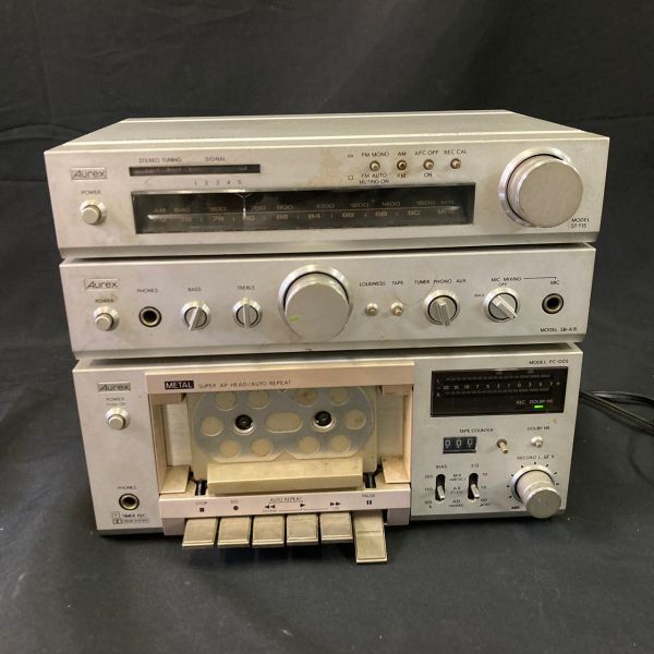 DHe317D08 Aurex オーレックス PC-D05 SB-A15 ST-T15 カセットデッキ オーディオ機器 3点 まとめ