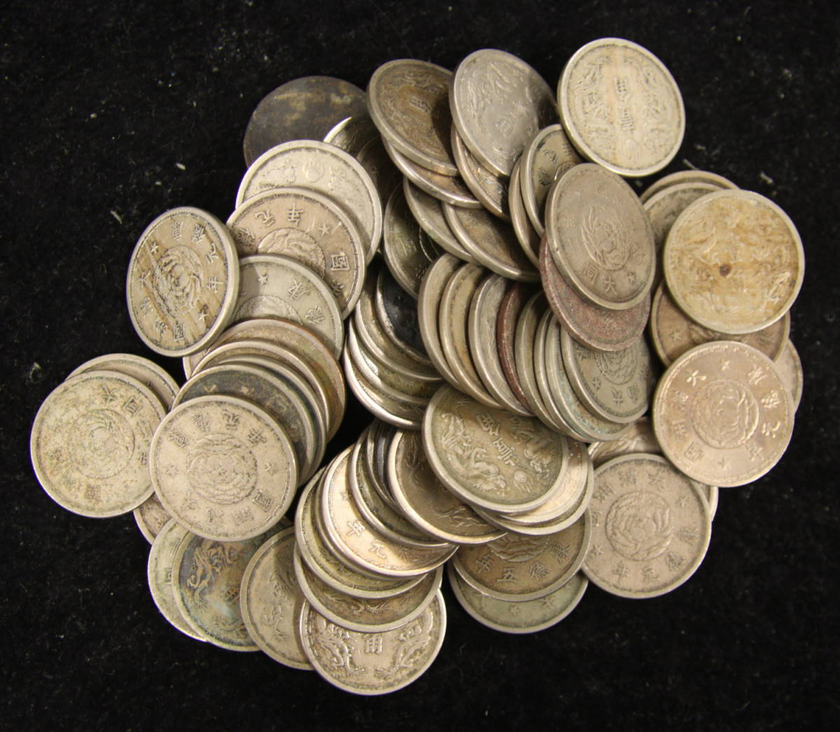 満州 旧１角白銅貨 70枚 まとめて おまとめ 満州国 満州コイン 海外コイン 外国コイン 古銭